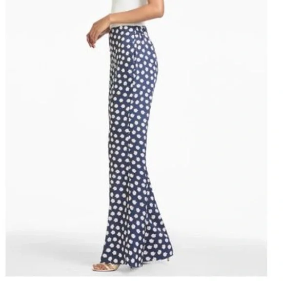 SACHIN & BABI NNWT LANA PANT Navy and Pink Pattern SZ 4 - Picture 2 of 11